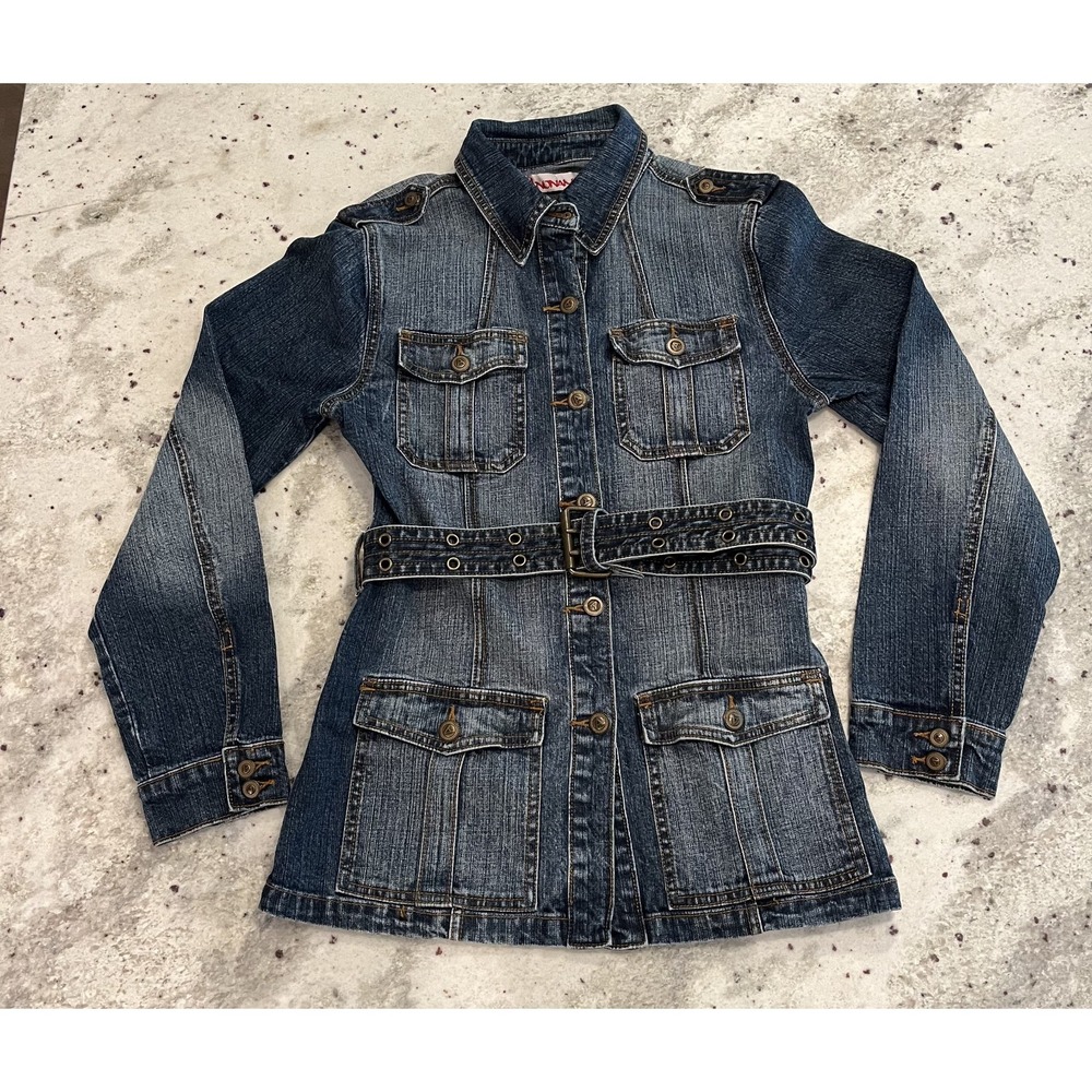 Anoname XL Denim Light Wash Blue Jacket Preppy Casual Rocker Fall Cool‎ Weather